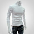 thumbnail image 3 of Yirtree Premium Cotton Blend Interlock Turtleneck Men T-Shirt Pullover Sweater Solid Color Stretchy Knitted Shirt for Autumn Winter, 3 of 7