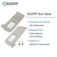 thumbnail image 3 of ECCPP 74320-0T022-B1 Gray Sun Visor Left & Right fit for 2009-2016 for Toyota venza Automobile Windshield Visor with Sunroof, 3 of 5