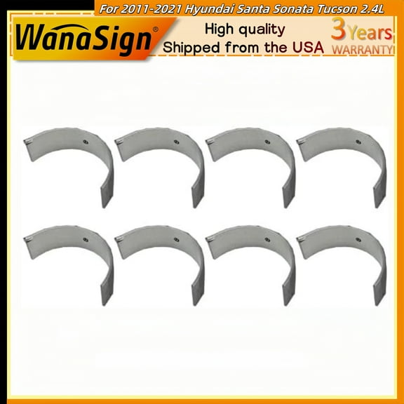 8pcs Connecting Rod Bearing Set For 2011-2021 Hyundai Santa Sonata Tucson Veloster 2.4L