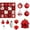 Red-A, variant on Christmas Decorations Lignoak .36Inch Color Electroplated Light Christmas Ball Pendant 16Pcs, Christmas Ball Set Hanging Ornaments Pink
