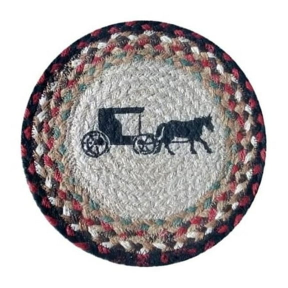 Andreas TRT-46 10 in. Horse & Buggy Round Trivet- Pack of 3