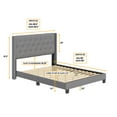 thumbnail image 5 of Skyline Decor Linen Panel Upholstered Platform Bed Frame, Grey, Queen, 5 of 5