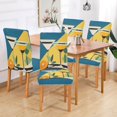 thumbnail image 2 of Yayeee 2 Pack Dining Chair Covers Stretch Parson Chairs Slipcovers Seat Protector, Yellow Glasses, 2 of 6