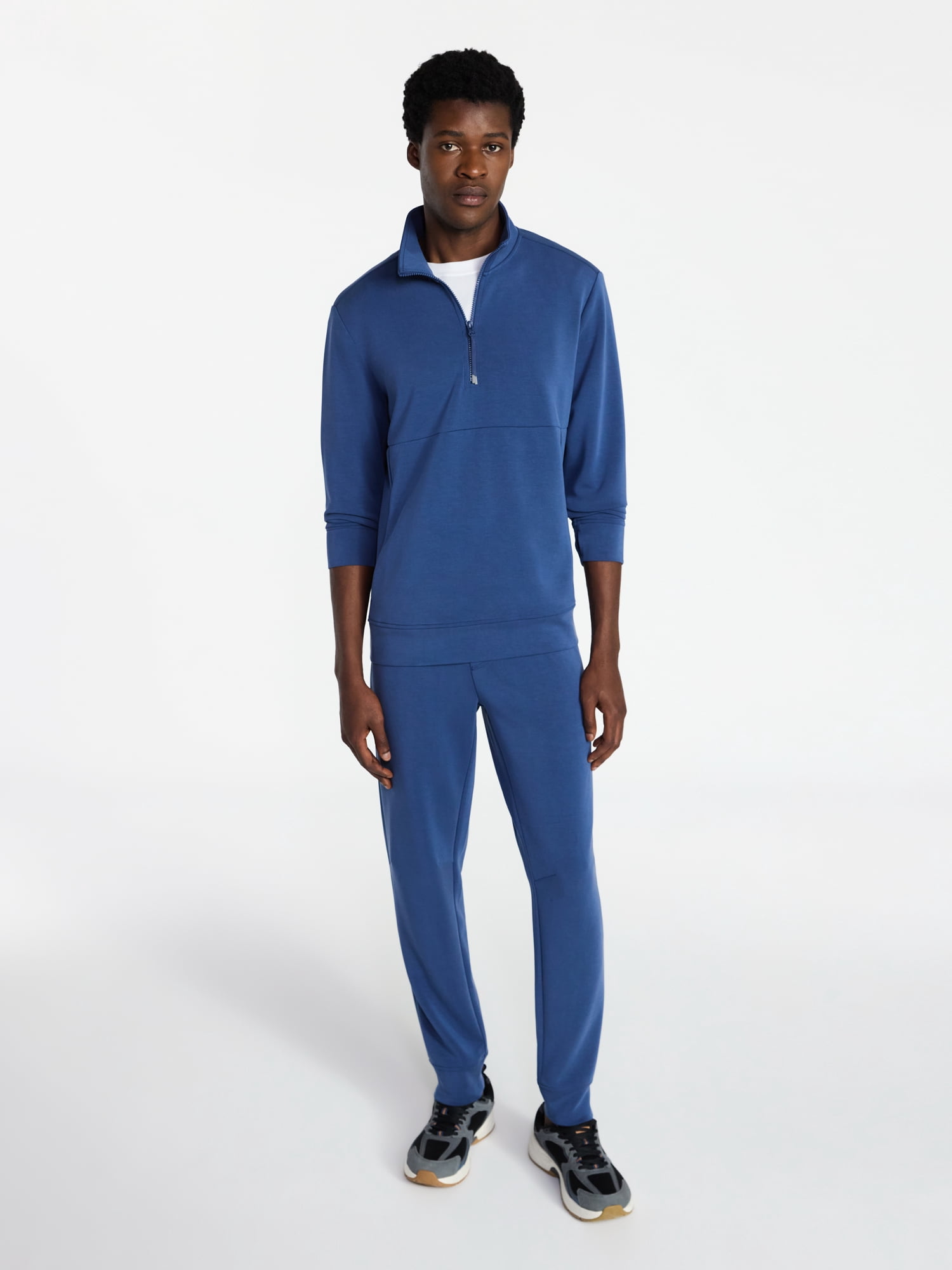 Athletic Works Men's Scuba Knit Quarter Zip Sweatshirt, Sizes S-3XL