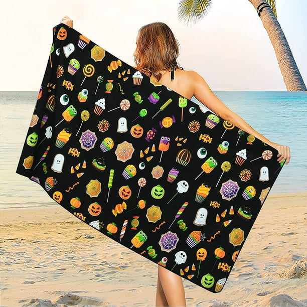 Large black beach sale towels