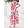 thumbnail image 2 of Vestido largo PRETTYGARDEN para mujer con estampado floral bohemio de verano de 2025, 2 of 9