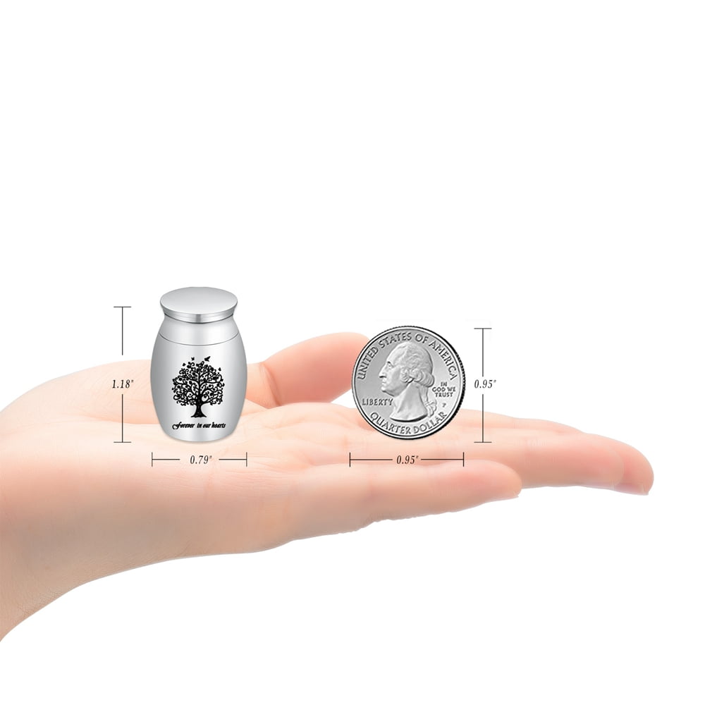 Mini Urns for Human Ashes 1.18 Inches Mini Sized Urns for Ashes Adult Male Female Keepsake Cremation Urns for Ashes Stainless Steel-Angel Wings Mini Keepsake