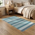 thumbnail image 2 of ODIKA 5'x7' Welcome Motif Door Striped Entry Layered Front Doormat Stripe Washable Area Rug None for Dining Room, Under Table, Home Office, Non-Slip Chair-Friendly, 2 of 7