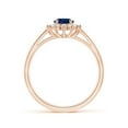 thumbnail image 2 of ANGARA Natural Princess Diana Inspired Blue Sapphire Ring with Diamond Halo in 14K Rose Gold for Women (Size-7x5mm) | September Birthstone, Anniversary, Jewelry Gift for Women | Natural Sapphire Ring, 2 of 12