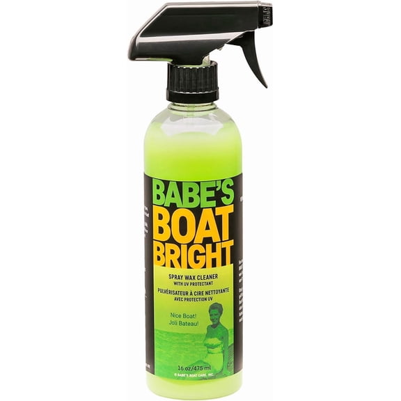 Babe’s Boat Bright Marine Cleaner & UV Protectant for Gelcoat, Glass, Metal & Vinyl – Adds Shine, Water Repellent & Spot-Free Finish - 1 Pint