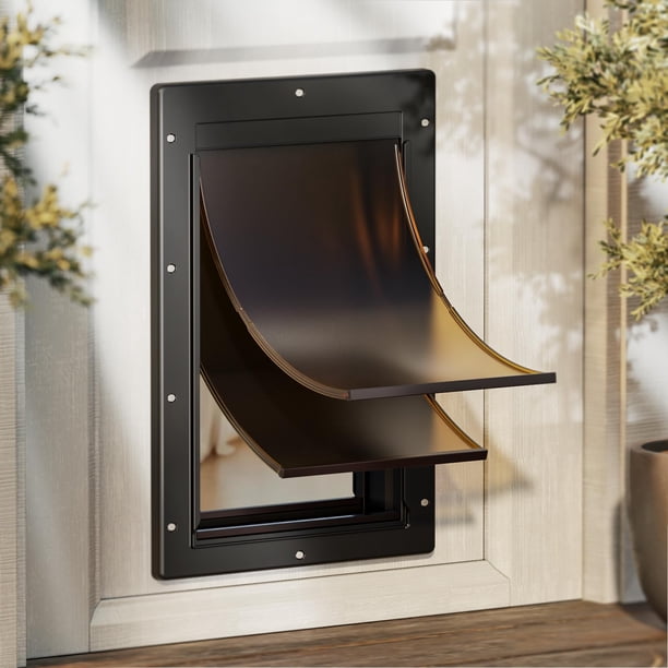 Puerta para perros PETCOMING de plástico grande con doble solapa magnética