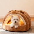 thumbnail image 1 of Cama de invierno para gatos, gruesa, cálida, semicerrada, para gatos, plegable, adecuada para gatos y perros pequeños y medianos., 1 of 6