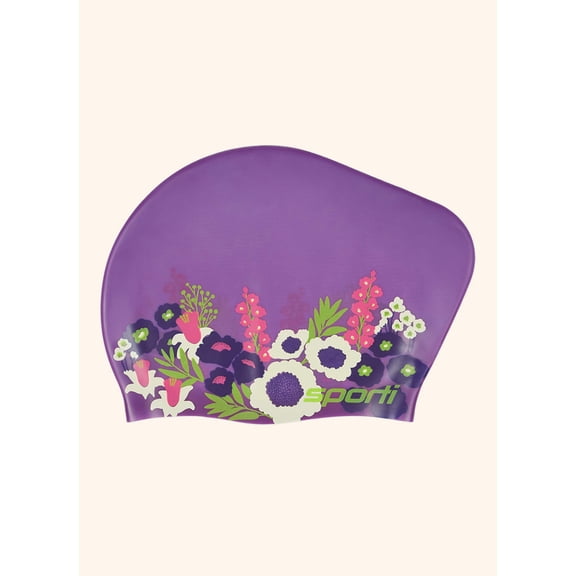 Sporti Spring Meadow Long Hair Bun Silicone Swim Cap