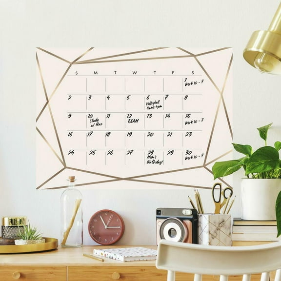 Blush Beauty Dry Erase Calendar Peel and Stick Giant Wall Decal