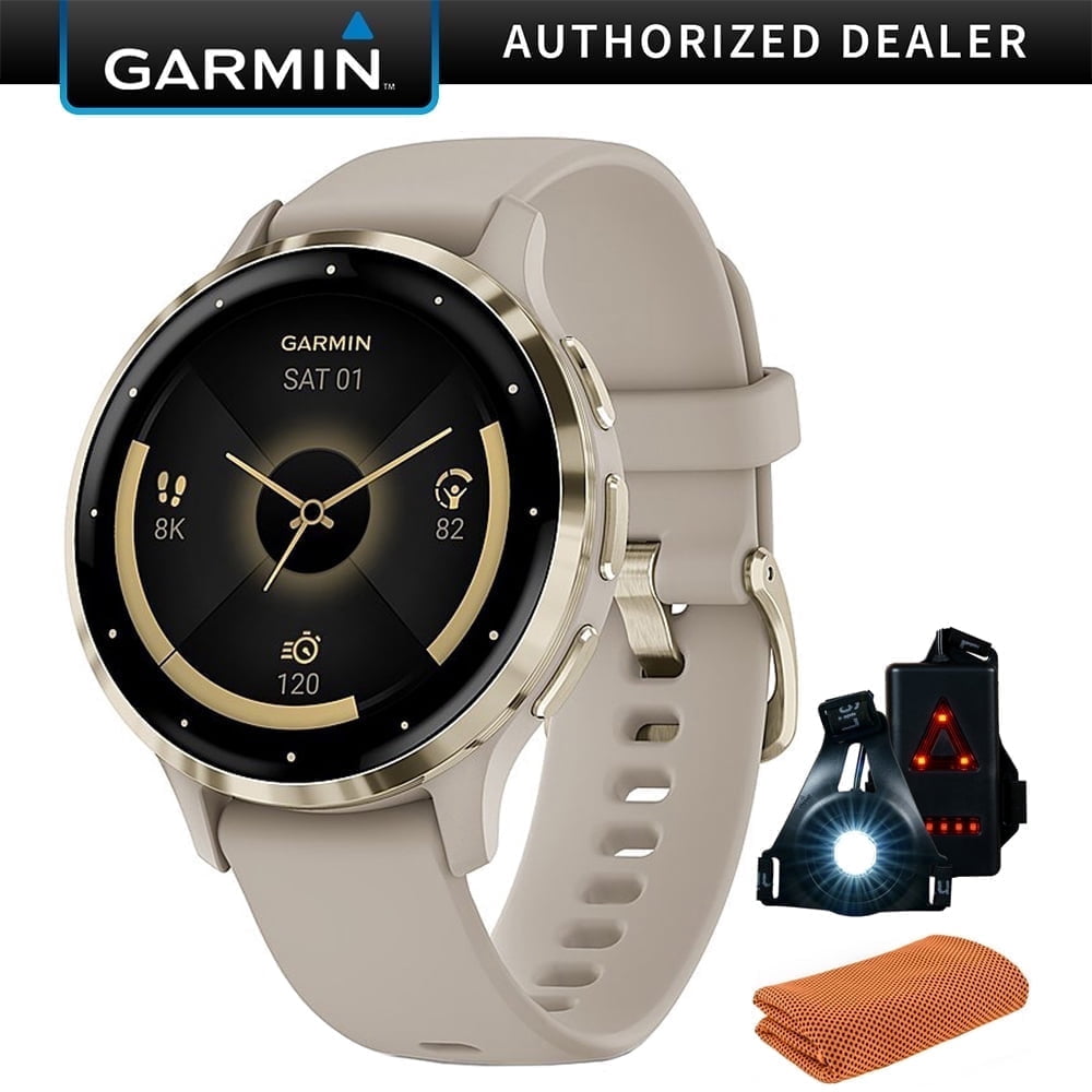 Garmin Venu 3S GPS Smartwatch, 41mm Gold French Gray Case, French