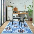 thumbnail image 3 of Wellber Area Rug Soft Vintage Floral Rugs Non Slip Carpet for Bedroom Living Room Home Deocr,6'x9',Blue, 3 of 6