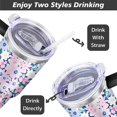 thumbnail image 5 of Colorful Flowers 40oz Stainless Steel Vacuum Insulated Tumbler with Lid and Straw Gifts for Mom Friend Sister Grandma, 5 of 7