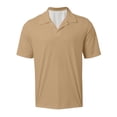 thumbnail image 4 of Afdoent Polo Shirts For Men Solid Color Casual Breathable Starry Pattern Shirt For Everyday Comfort And Style Comfortable, 4 of 5