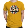 thumbnail image 2 of Smartprints Retro USA Patriotic Flower Men's T-shirt, Gold, S, 2 of 3