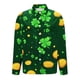 thumbnail image 2 of TaTaai Women St. Patrick's Day Print Satin Long Sleeve Button Up Shirt Casual Lapel Fashion Loose Blouse Satin Top for Daily Party Office Vacation Spring Winter Wear Gift, 2 of 5