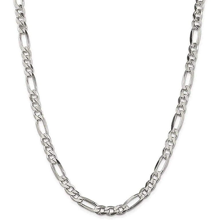 Savlano 925 Sterling Silver 5.5mm Italian Solid Figaro Link Chain Necklace  with Gift Box for Men & Women - Made in Italy