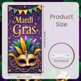 thumbnail image 2 of Gold Mask Mardi Gras Banner Purple Green Feathers Carnival Display Decor Ornate Pattern Masquerade Backdrop for Mardi Gras Party Carnival Celebration Masquerade Ball, 2 of 9