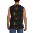thumbnail image 4 of Lsque Mardi Gras Carnival Print Men's Cotton Blend Sleeveless Muscle Shirts (S-3XL)- Moisture Wicking, Odor Protection, UPF 30+,Medium, 4 of 8