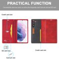 thumbnail image 4 of SaniMore for Samsung Galaxy S23 6.1" Case Magnetic Flip Wallet, [RFID Blocking] Card Holder Premium PU Leather Cover with Kickstand Shockproof Protective Shell for Samsung S23, Red, 4 of 8