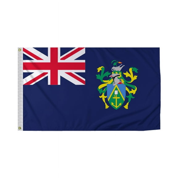 Promopatriot Pitcairn Islands Country Flag 3x5 Ft Outdoor Nylon Double Stitched Edges Canvas Header Brass Grommets 3'x5' Pitcairn Islands