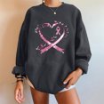 thumbnail image 4 of Crewneck Sweatshirts for Women Oversized Loose Breast Cancer Print Tops Drop Shoulder Casual Pullover Shirts(Gray M), 4 of 4