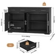 thumbnail image 4 of Homfa Modern Buffet Cabinet with 4 Drawers and 4 Doors, 59" W Sideboard Buffet Storage Cabinet with Shelves, for Kitchen Living Room Bedroom, Black, 4 of 7