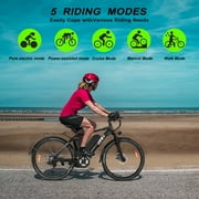 ZNH 500W Electric Bike for Adults - 26 Mountain eBike /Removable 374Wh Battery, 20MPH, 21-Speed & UL2849 Certified，Black