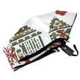 thumbnail image 6 of FORMRS Travel Umbrella Folding Auto Open Close Windproof Rain UV Protection, Green Nordic Christmas House, 6 of 8