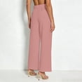thumbnail image 7 of Hesxuno Dress Pants for Women Business Casual Pockets Pant Straight Wide Leg Pleated Trousers Office Work Formal Trousers Pink XXL, 7 of 7