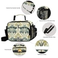 thumbnail image 3 of FORMRS Student Lunch Bag Insulated Reusable Cooler Box with Zipper Pockets, Beige Floral Pattern, 3 of 9