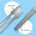 thumbnail image 3 of 2 Pcs Stainless Steel  Tweezers Tongs Flat Wide Tip Precision Philately Tweezers for Stamps, Documents, Photo Development, etc., 3 of 5