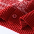 thumbnail image 6 of Men's Sweater Coat Long Sleeve Button Down Crewneck Color Block Knit Cardigan Outerwear Red XL, 6 of 9