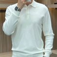 thumbnail image 4 of Sudaderas masculinas de manga larga, polos para hombre, jersey liso unicolor coreano de otoño, elegante, informal, de una pieza, camiseta emo Y2k XL, 4 of 5