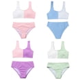 thumbnail image 6 of Girls Swimsuit 2 Pieces Splicing Color Beach Kids Bikini Set 7-14T, 6 of 6
