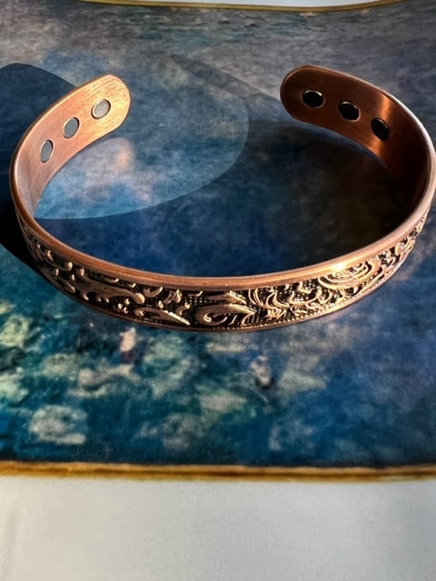 Men's 8 Inch Solid Copper Magnetic Cuff Bracelet CBM295- 5/8 of an inch wide.