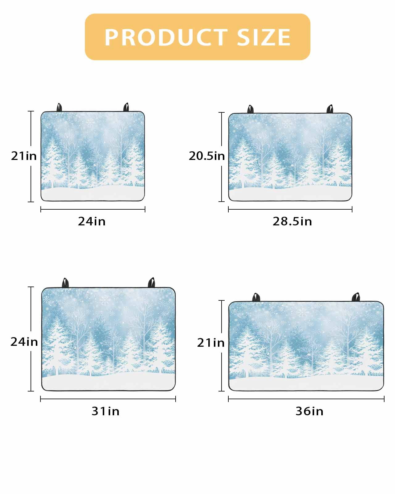 Large Induction Cooktop Protector Mat Blue Christmas Stove Top Covers for Electric Stove, Winter White Xmas Pine Tree Snow Scene Decorative Stove Burner Cover Mats, Glass Top Stove Cover