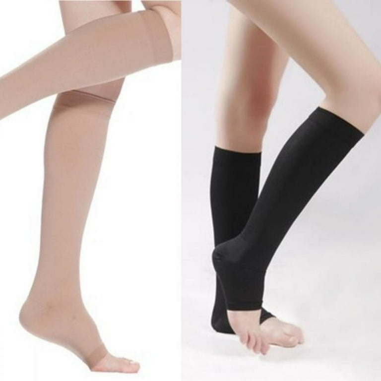 TINKER High Quality Medical Grade Extra Firm Compression Stockings Knee  High Open Toe Men Women Support Stockings for Varicose Veins Edema Shin  Splints Nursing Travel 