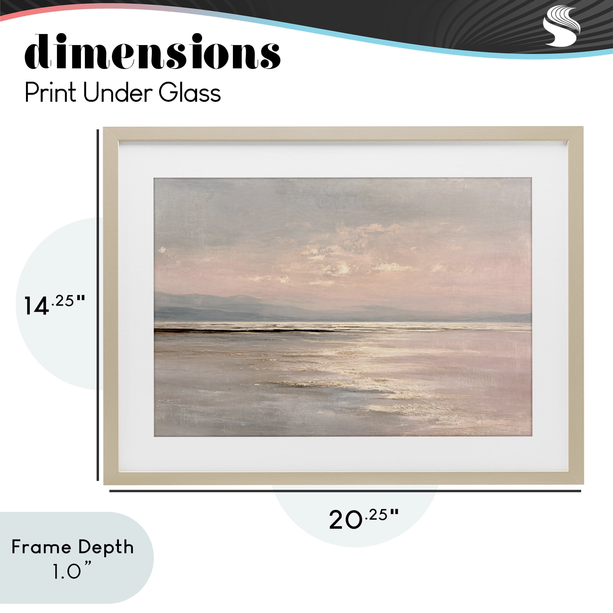 Stupell Industries Vast Blush Seascape Birch Framed Print Under Glass, design by Jacky Ngan