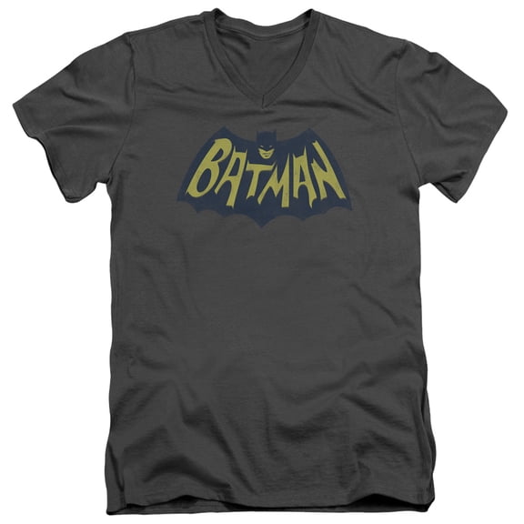 Batman - Show Bat Logo - Slim Fit V Neck Shirt - Large