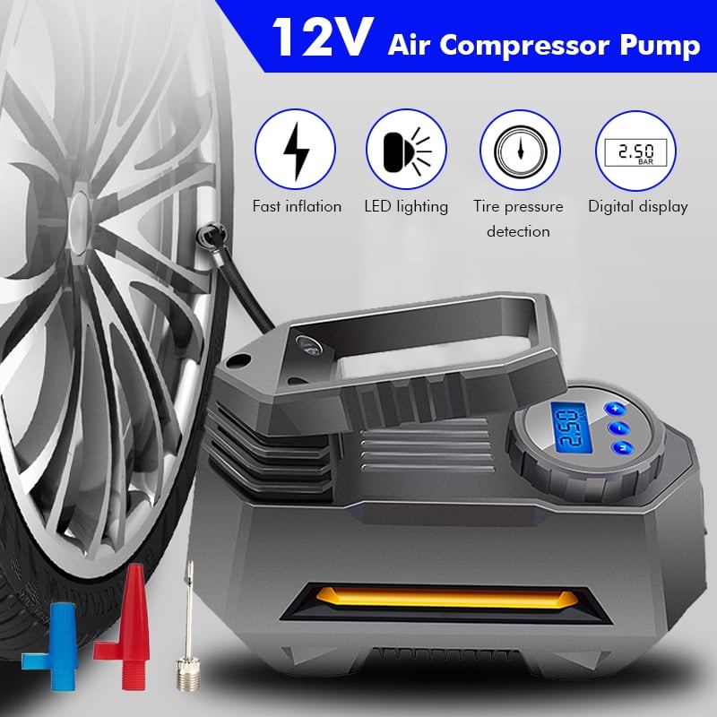 Air Compressor Pump, Tsumbay Double Cylinder Portable Car Air Tire Inflator Pump with Auto Shut Off Gauge 12V 150 PSI Pump for Car, Truck, Bicycle, Sport Ball and Other Inflatables Air Compressor Pump, Tsumbay Double Cylinder Portable Car Air Tire Inflator Pump with Auto Shut Off Gauge 12V 150 PSI Pump for Car, Truck, Bicycle, Sport Ball and Other Inflatables