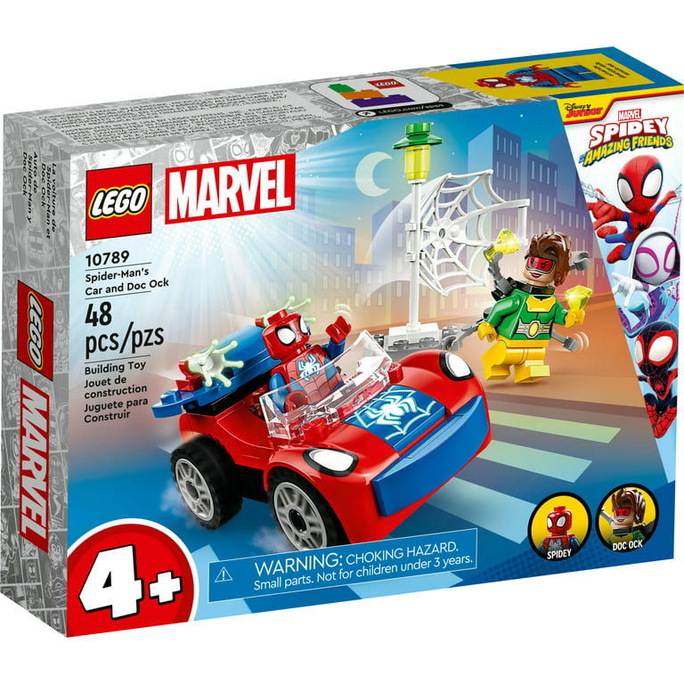 LEGO Marvel Spider-Man's Car and Doc Ock Set 10789, Spidey and His Amazing  Friends Buildable Toy for Kids 4 Plus Years Old with Glow in the Dark  Pieces 