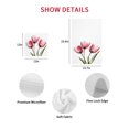 thumbnail image 7 of Pink Tulips Kitchen Dish Towels for Drying Dishes Set of 4, Green Leaf Country Flower White Botanical Waffle Weave Microfiber Hand Tea Bathroom Towels Quick Dry & Absorbent Towel 15.7x23.6, 7 of 7