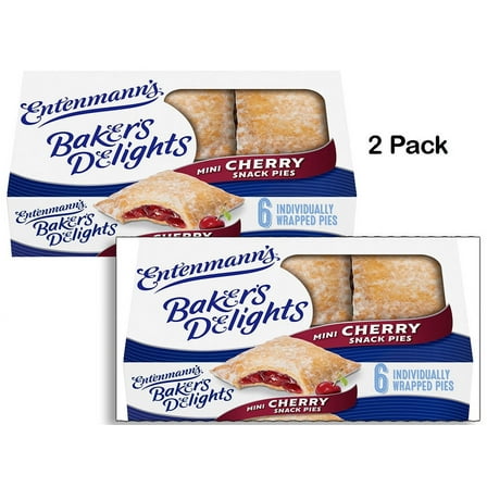 Entenmann's Baker's Delights Cherry Snack Pies, 6 packs, Soft Mini Snack Cakes, 12 oz Box (2 Pack) Offer from Winrock Store
