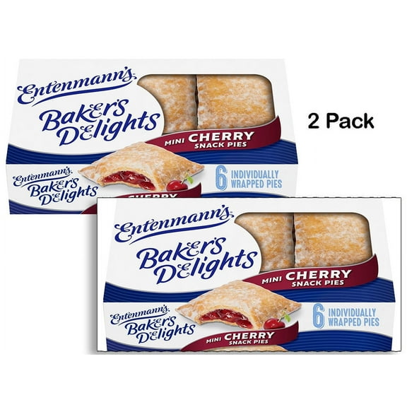 Entenmann's Baker's Delights Cherry Snack Pies, 6 packs, Soft Mini Snack Cakes, 12 oz Box (2 Pack) Offer from Winrock Store