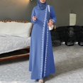 thumbnail image 2 of Womens Abaya Long Sleeve Dress Prayer Clothes Casual Kaftan, 2 of 3